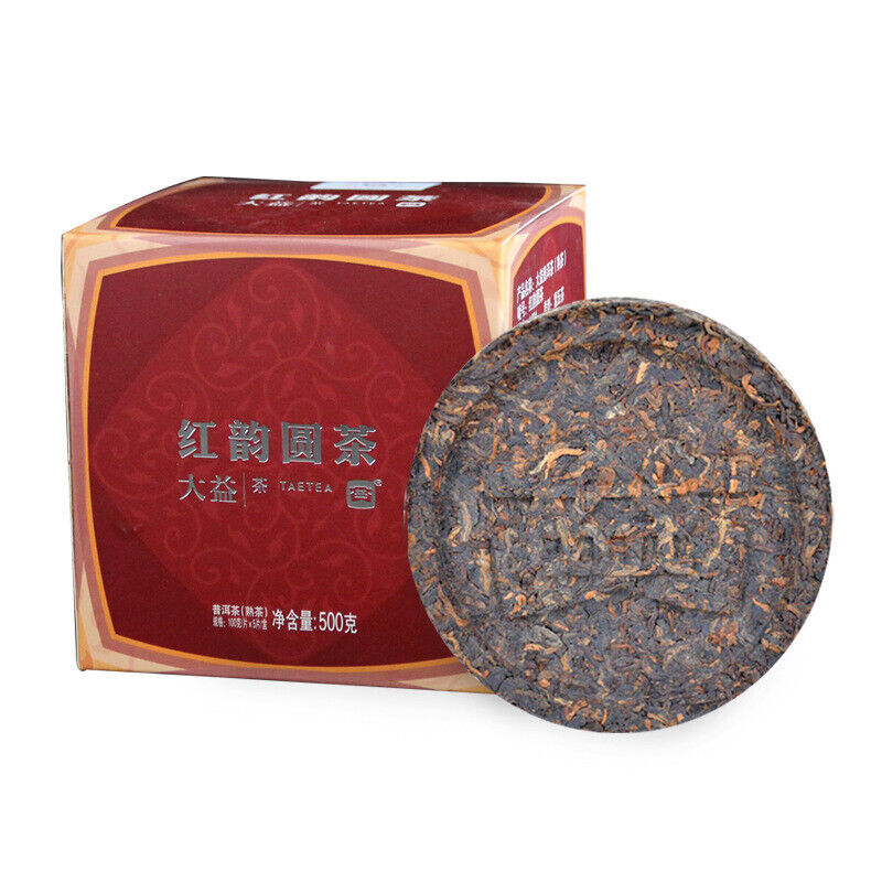Red Rhyme Round Tea * Yunnan TAETEA Menghai Dayi Ripe Pu Er Puer Cake 1801