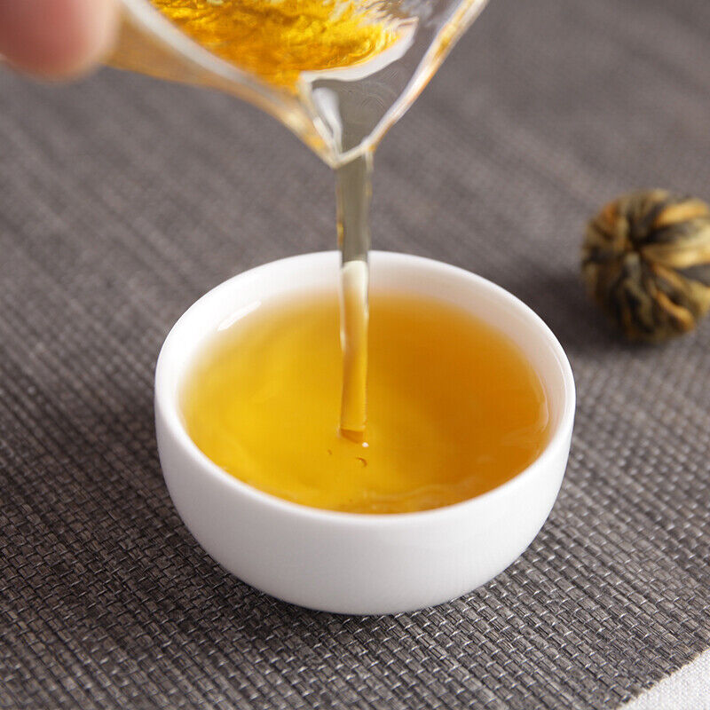TeaOrganic Dian Hong Blooming Tea Ball Dragon Pearl Handmade Yunnan Black Tea 250g