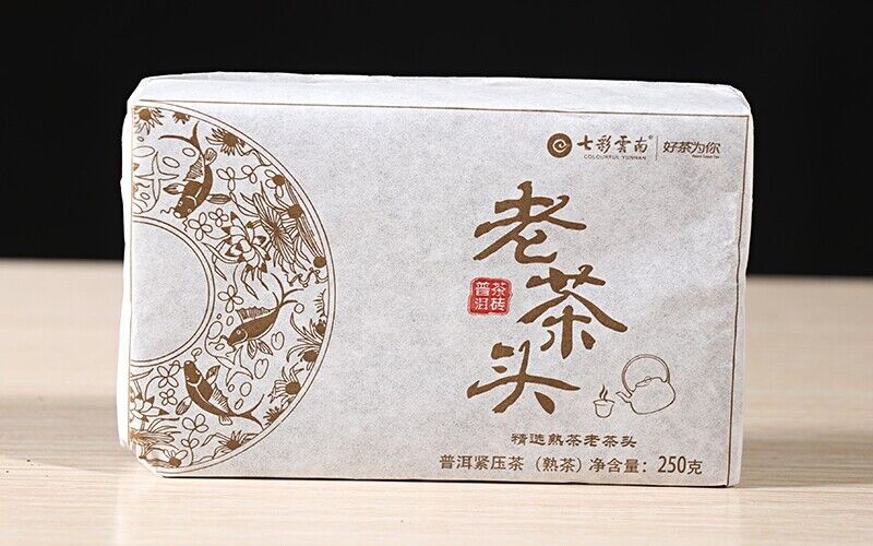 Colourful Yunnan Menghai Lao Cha Tou Nugget Shu Ripe Pu Erh Puer Brick 250g