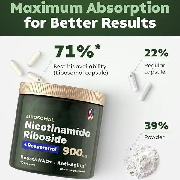 NAD+ Supplement Energie, Fokus Booster Nicotinamid Ribosid
