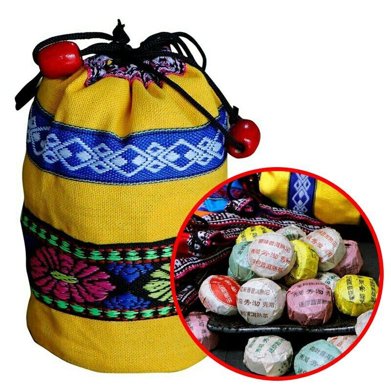 Yunnan Pu Erh Tea 50Pcs 10 Different Flavors Mini Tea with Gift Bag Secondary image