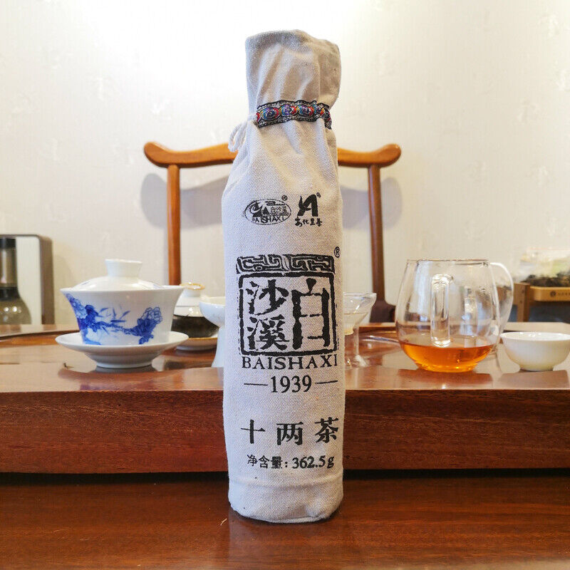 362.5g Baishaxi Shi Liang Cha Hua Juan Hei Cha Dark Tea Black In Bamboo Basket