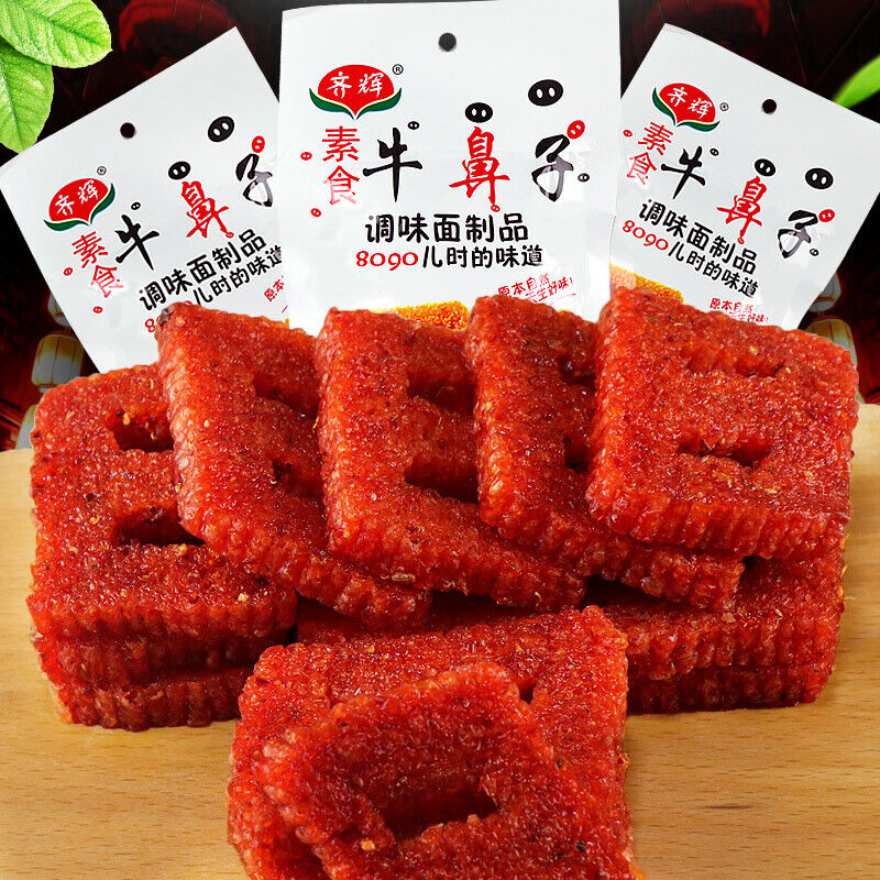 80g*5 bag Beef nose spicy strips vegetarian spicy chips casual snacks 牛鼻子辣条老式大刀肉 Main image