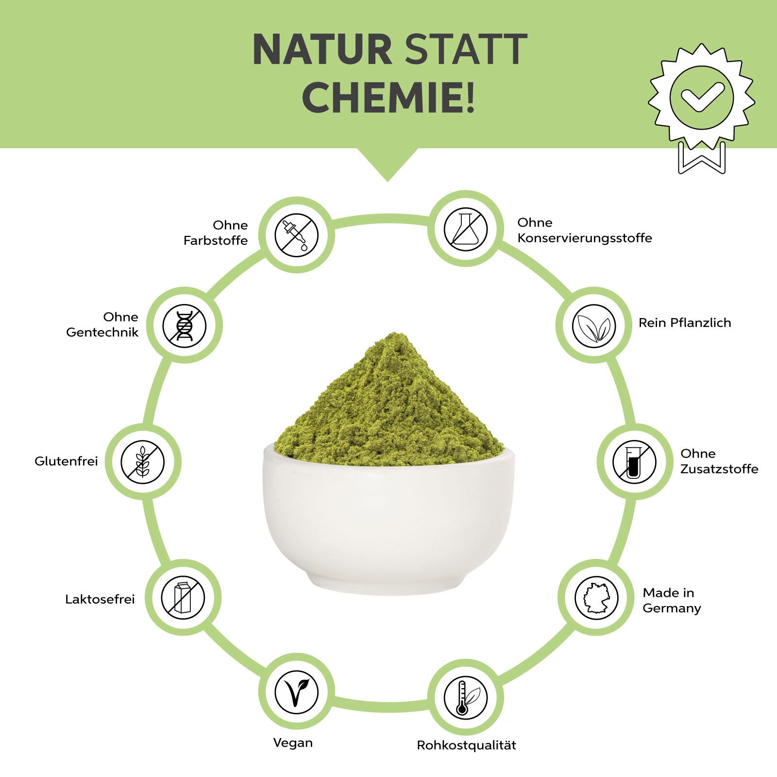 Bio Matcha Pulver 250g – Premium Grüner Tee, 100% Ohne Zusätze Main image