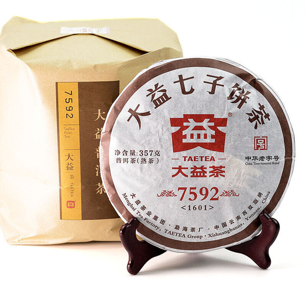 Year TAETEA Puer 7592 Shu Puerh Tea Batch 1601 Dayi Ripe Puer Tea 357g