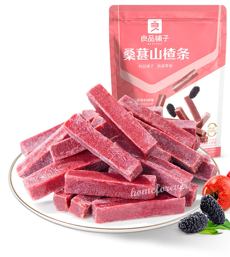 250g Liangpinpuzi Mulberry Hawthorn Strips Fruit Snacks 良品铺子桑葚山楂条 Secondary image