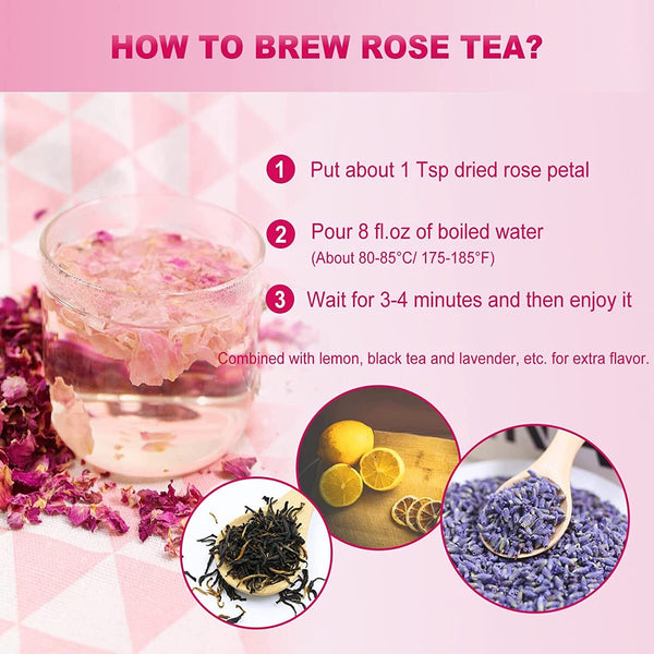 FullChea Dried Rose Petals 29g Edible Flowers Real Rose Petals