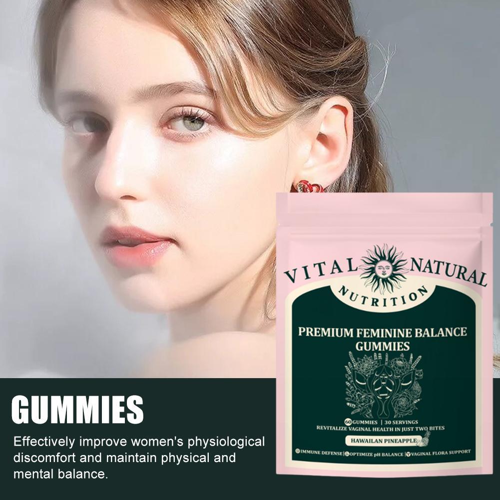 60Pcs Vital Source Feminine Balance Gummies,Support Women's Health&Wellness-Best