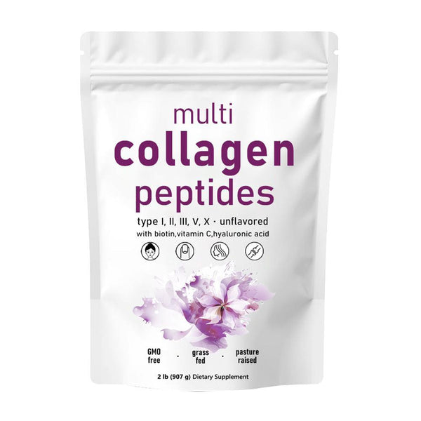 Multi Collagen Peptides Powder - Hydrolyzed Protein Peptides (Type I,II,III,V,X)