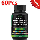 Certified Organic Sea Moss Capsules Irish Sea Moss Bladderwrack Burdock Root