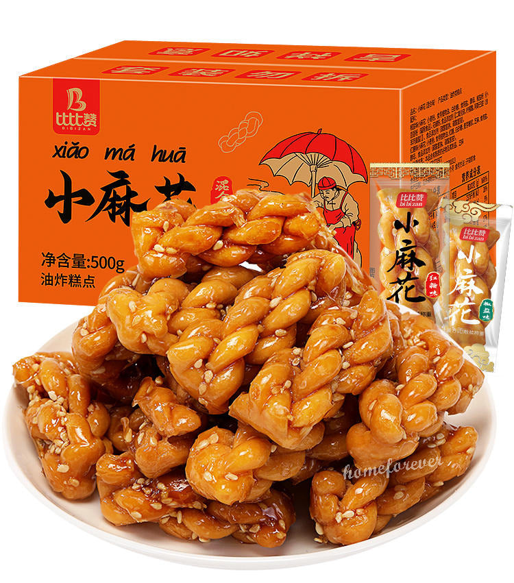 500g Bibizan Mixed Flavors Crisp Dough Twist Chinese Snacks 比比赞酥脆小麻花混合口味 Main image