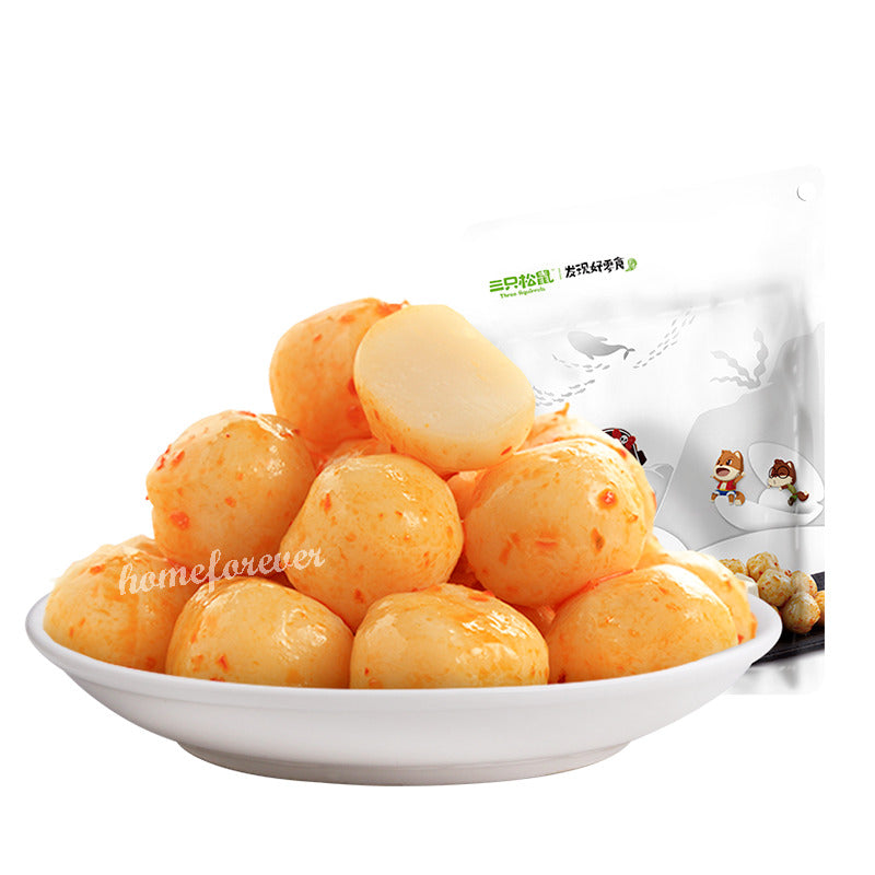 三只松鼠淘气鱼蛋蛋 Three Squirrels Fish Ball Snacks Food 120g x 2 Bags Main image