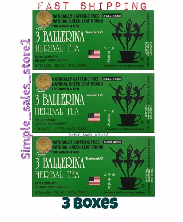 Herbal Dieter's Tea 18-Bags 3 Boxes - 3 Ballerina Extra Strength