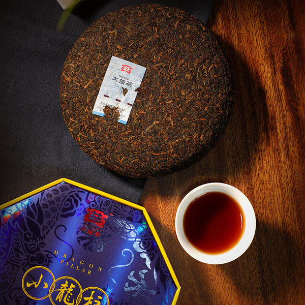 Small Dragon Pillar * TAETEA Menghai Dayi Pu-erh Tea Ripe Puer Tea 357g