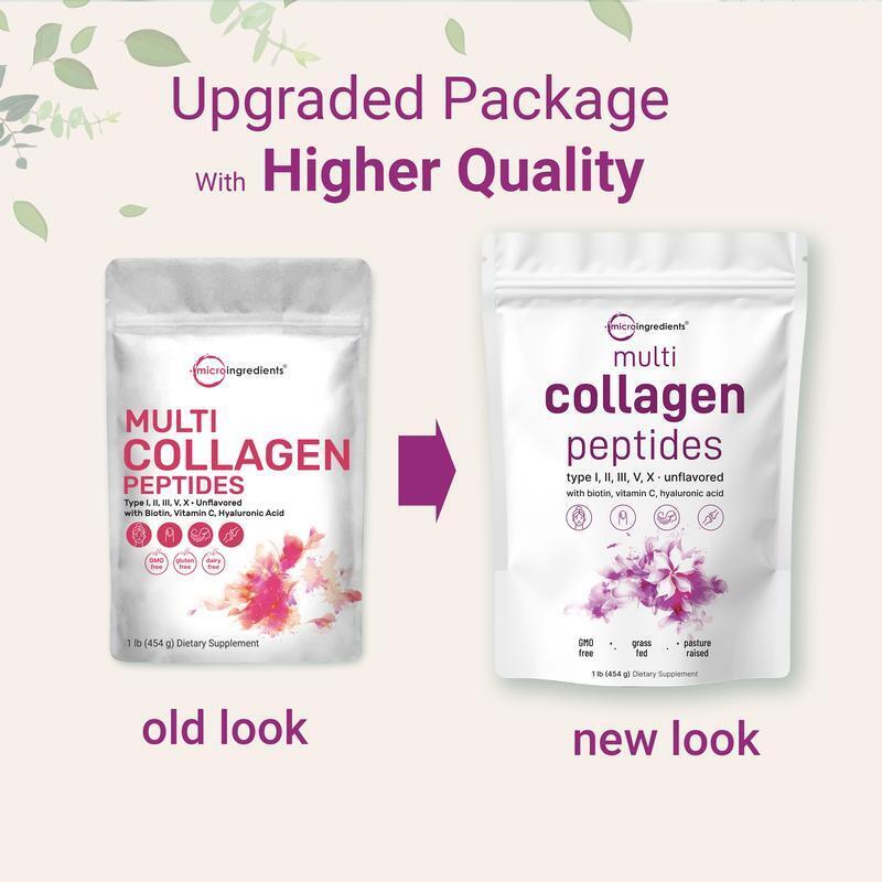 Multi Collagen Peptides Powder - Hydrolyzed Protein Peptides (Type I,II,III,V,X)