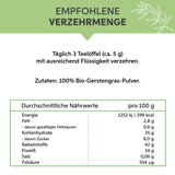 Organic Barley Grass Powder ground | German Barley Grass pure without additives
