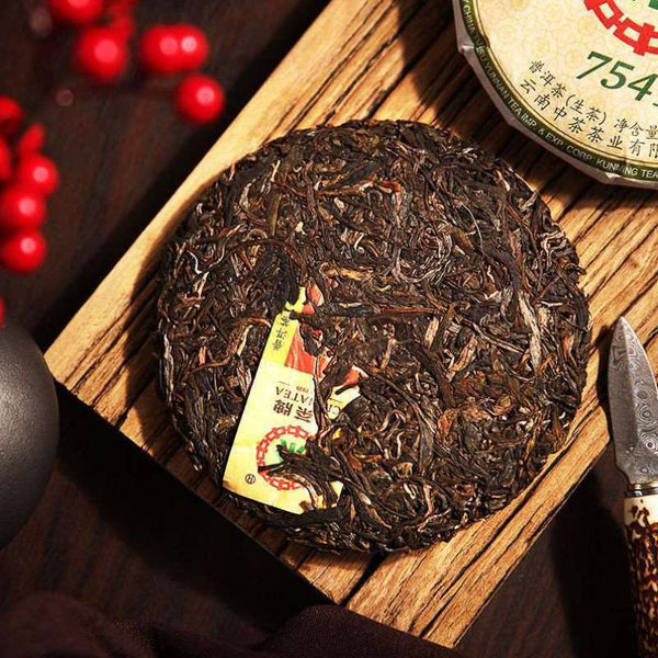 CHINATEA 7541 Classic Puer Raw Puerh Tea ZhongCha Liushan Tea Boxed 150g/5.29oz