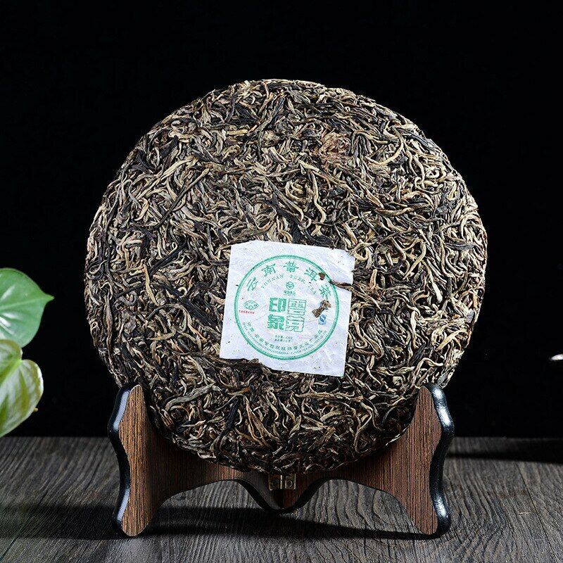 Puwen Tea Yunnan Puer Tea Raw Sheng Pu-Erh Green Tea Cake 400g/10.58oz Secondary image