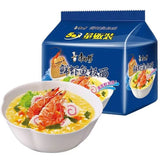 5bags Kangshifu Fresh Shrimp & Fish Instant Noodles Chinese Food 康师傅鲜虾鱼板面5连包