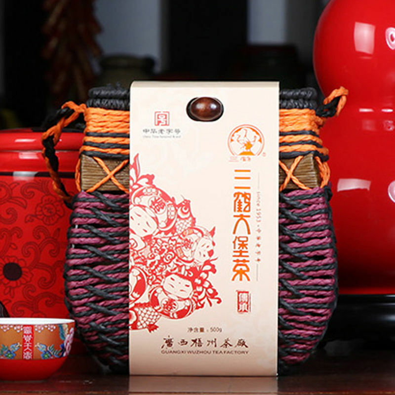 SAN HE Cheng Lu Liu Bao Hei Cha Dark Tea Loose Liu Pao Black Tea Basket 500g Main image