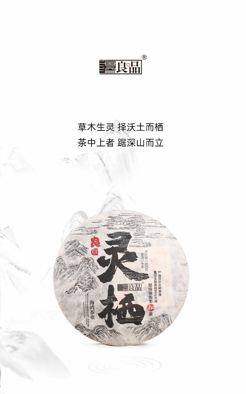 Haiwan Old Comrade Liang Pin Ling Qi Shen Puer Tea Old Raw Pu'er Cake 400g