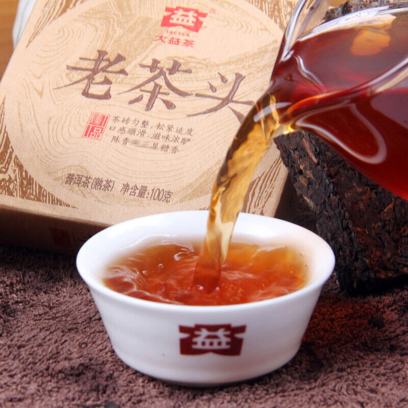 Yunnan Menghai Dayi Pu-erh Lao Cha Tou * 2014 Brick Ripe Puer Tea Brick 100g