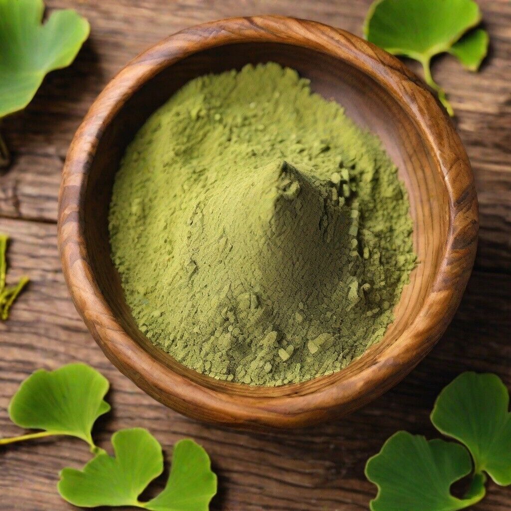 Ginkgo Leaf Powder Organic Ginkgo biloba 100% Pure Nootropic Tinnitus Memory 1oz Main image