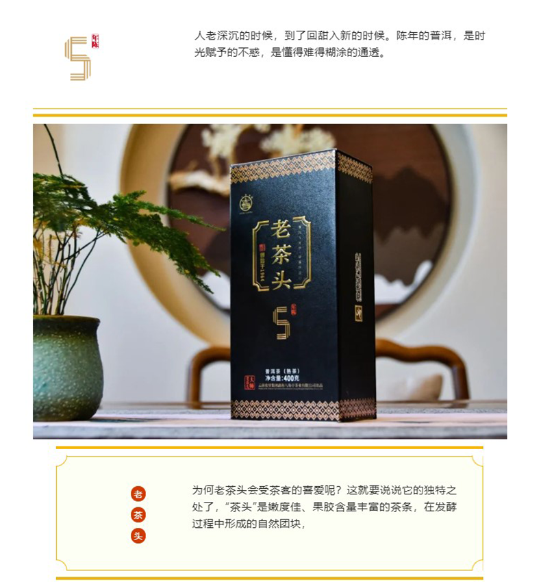 LAO CHA TOU * Ba Jiao Ting Pu-erh Pu'er 5 Years Aged Puer Tea 400g Ripe Cha