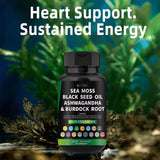Certified Organic Sea Moss Capsules Irish Sea Moss Bladderwrack Burdock Root