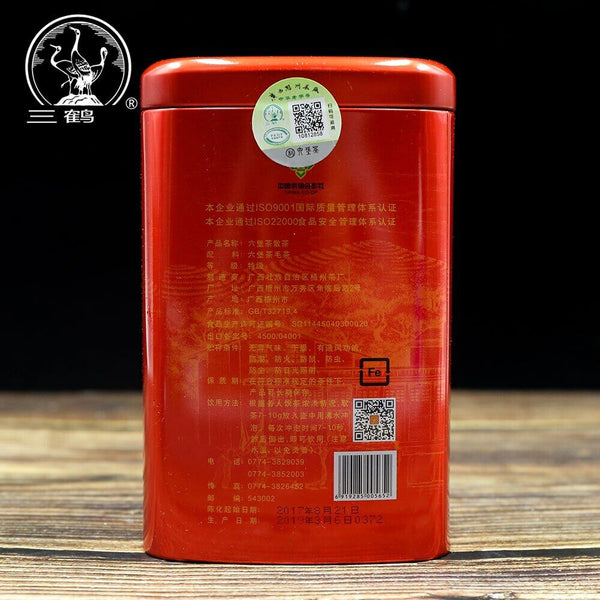 Three Cranes Sanhe  Liu Bao Tea Dark Tea Heicha Wuzhou Teas Red Jar 200g
