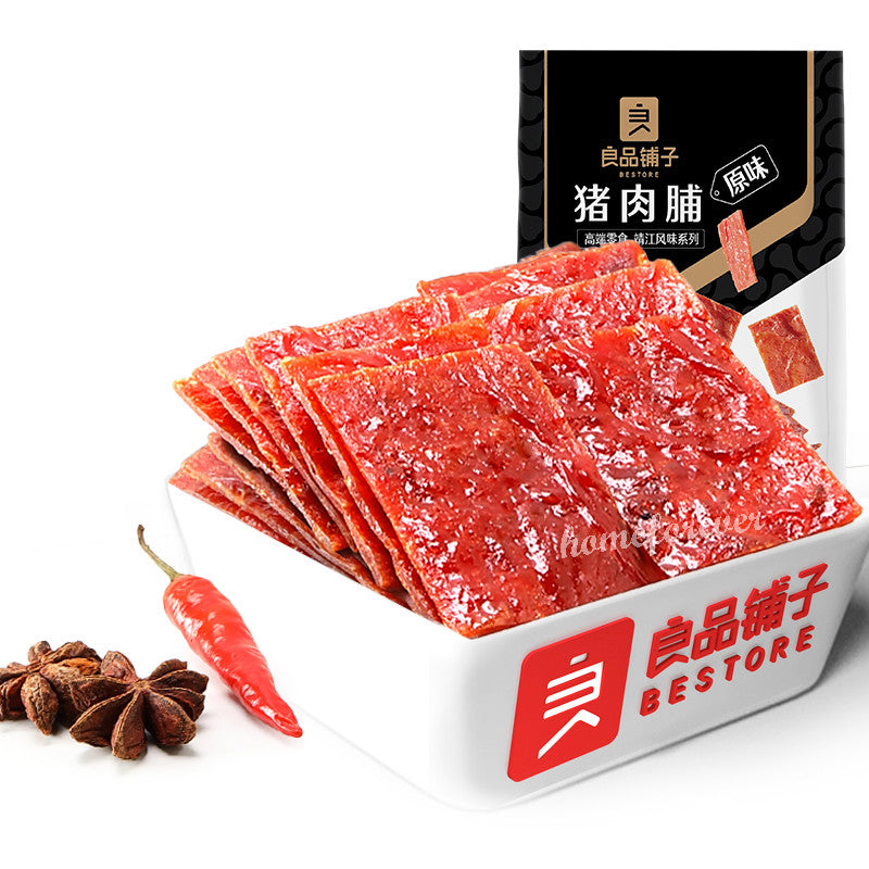 200g x 3 Bags Liangpinpuzi Dried Pork Slices Chinese Snack Food 中国特色食品良品铺子猪肉脯 Main image