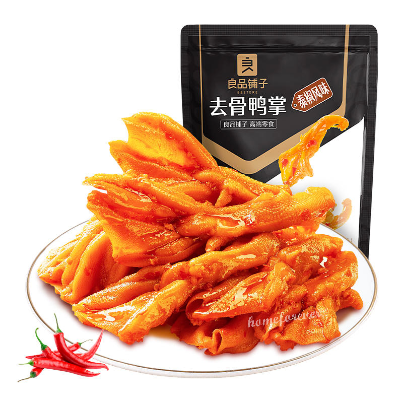 350g Liangpinpuzi Spicy Duck Feet without Bone Casual Snacks 良品铺子泰椒风味去骨鸭掌大袋装 Secondary image