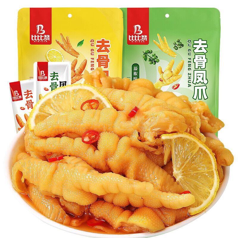 100g Bibizhan Lemon Flavor Boneless Chicken Feet Instant Snacks 比比赞柠檬酸辣味无骨鸡爪 Main image