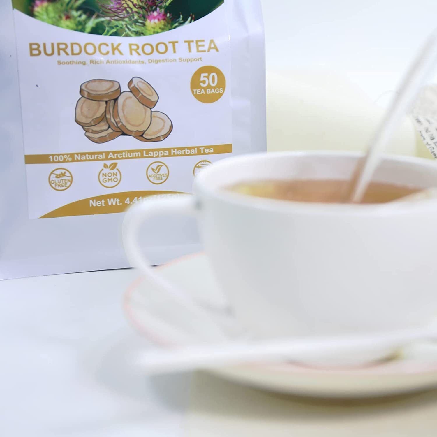 TEARELAE Burdock Root Tea 2.5g x 50 Count Natural Burdock Root Tea Bags