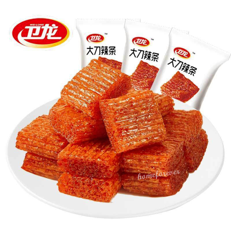 200g Weilong Chunk Hot Strips Slice Latiao Chinese Weilong Snack 卫龙大刀辣条