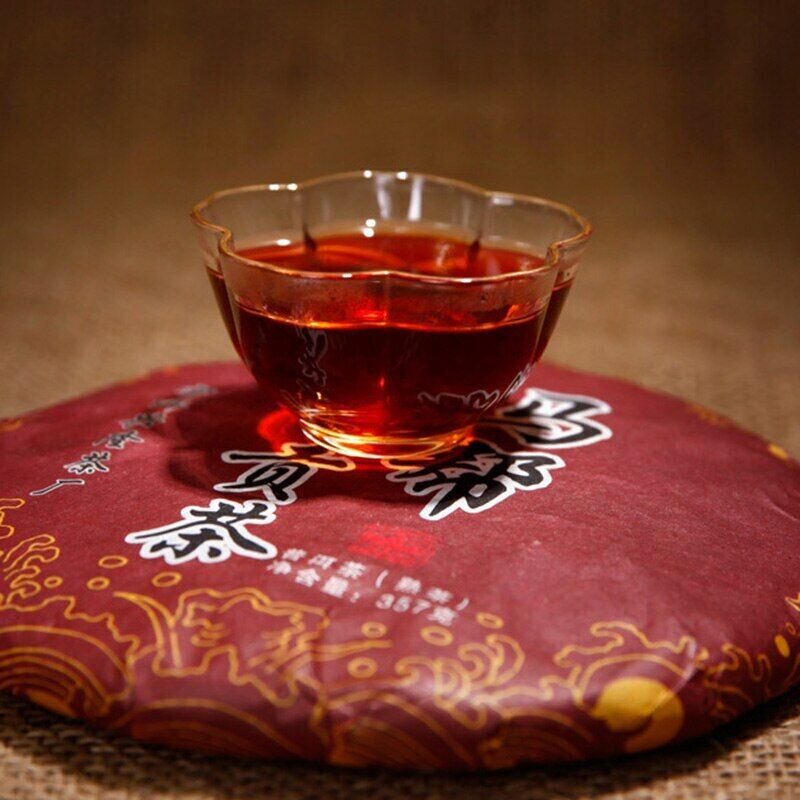 Ji Shun Hao Ma Bang Tribute Tea Puerh Tea Cake Ripe 357g Puer Cooked Black