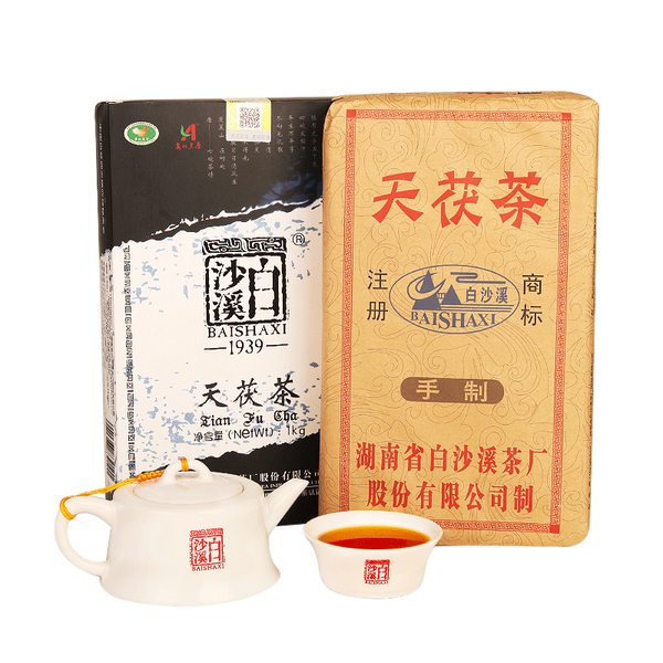 BAI SHA XI Tian Fu Cha Anhua Dark Tea Golden Flowers Fucha Brick Fu Zhuan 1000g