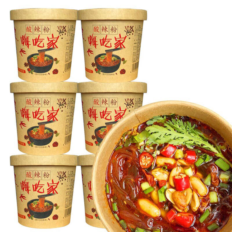 6 Boxes Haichijia Hot and Sour Instant Rice Noodles 嗨吃家酸辣粉6桶装 Main image