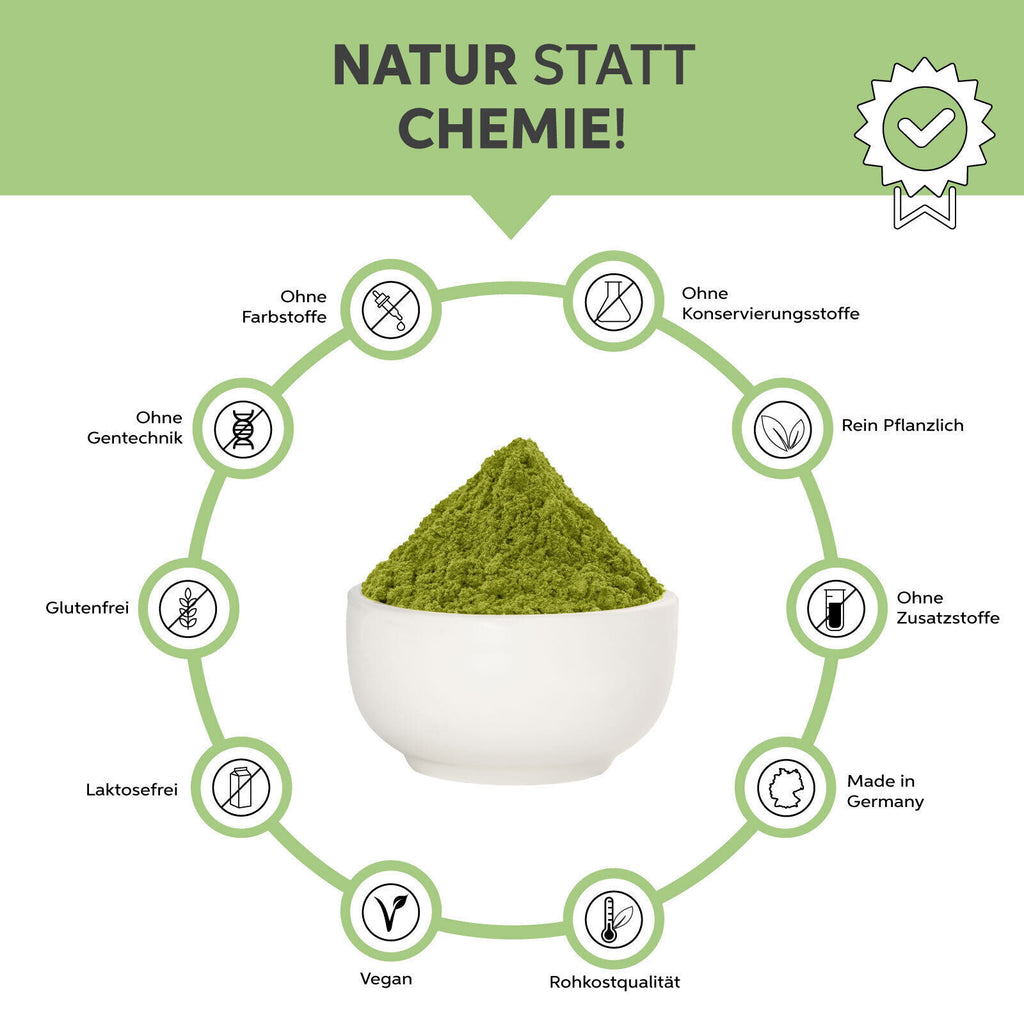 Barley Grass Powder ground | EU Raw Food Barley Grass 100% without additives