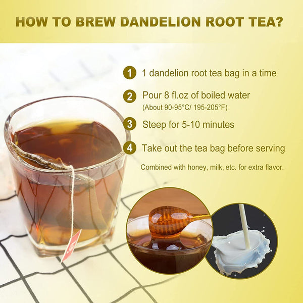 FullChea - Dandelion Root Tea Bags, 40 Teabags, 2.5g/bag