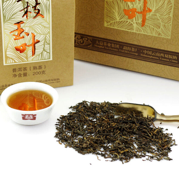 Jin Zhi Yu Ye TAETEA Menghai Dayi Tea Loose Aged Puer Pu'er Ripe Tea 200g