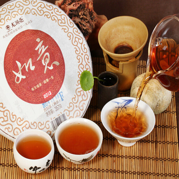 Ruyi * Year Yunnan Longrun Tea Puer Ripe Shu Pu-erh Tea Pu'er Cake 357g
