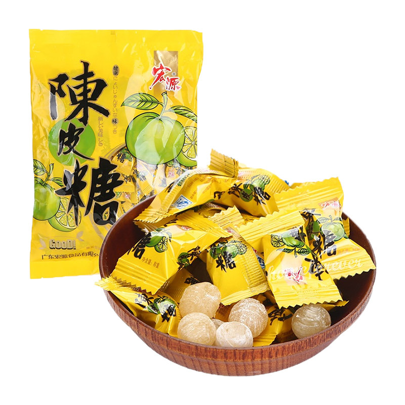 355g Hongyuan Orange Peel Chenpi Candy Chinese Snack Food 宏源陈皮糖怀旧小零食酸甜味 Secondary image