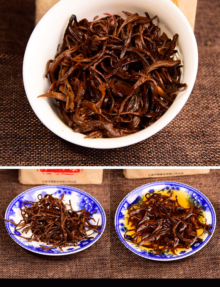 Tea400 Years Ancient Tree Golden Buds Dian Hong Yunnan Black Tea Brick Red Tea 250g