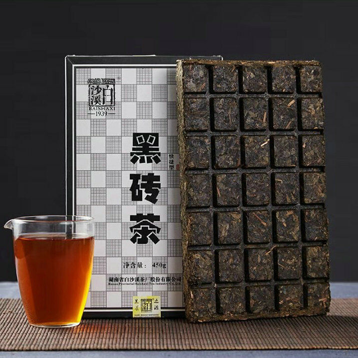 Hei Zhuan Cha Anhua Baishaxi Instant Dark Tea Shortcut Brick Tea Black Tea 450g Main image