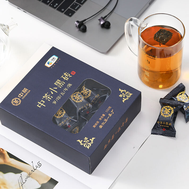 CHINATEA Brand Small Black Brick 5 Year Aged Hunan Anhua Dark Tea Brick 150g Box Secondary image