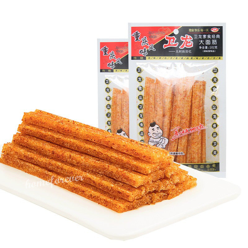 Weilong Hotstrips Latiao 2 Bags Chinese Snack Spicy Foods 卫龙辣条大面筋中国特色食品 Main image