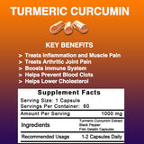 Turmeric With 95% Curcumin Joint and Muscle Pain Relief With Black Pepper