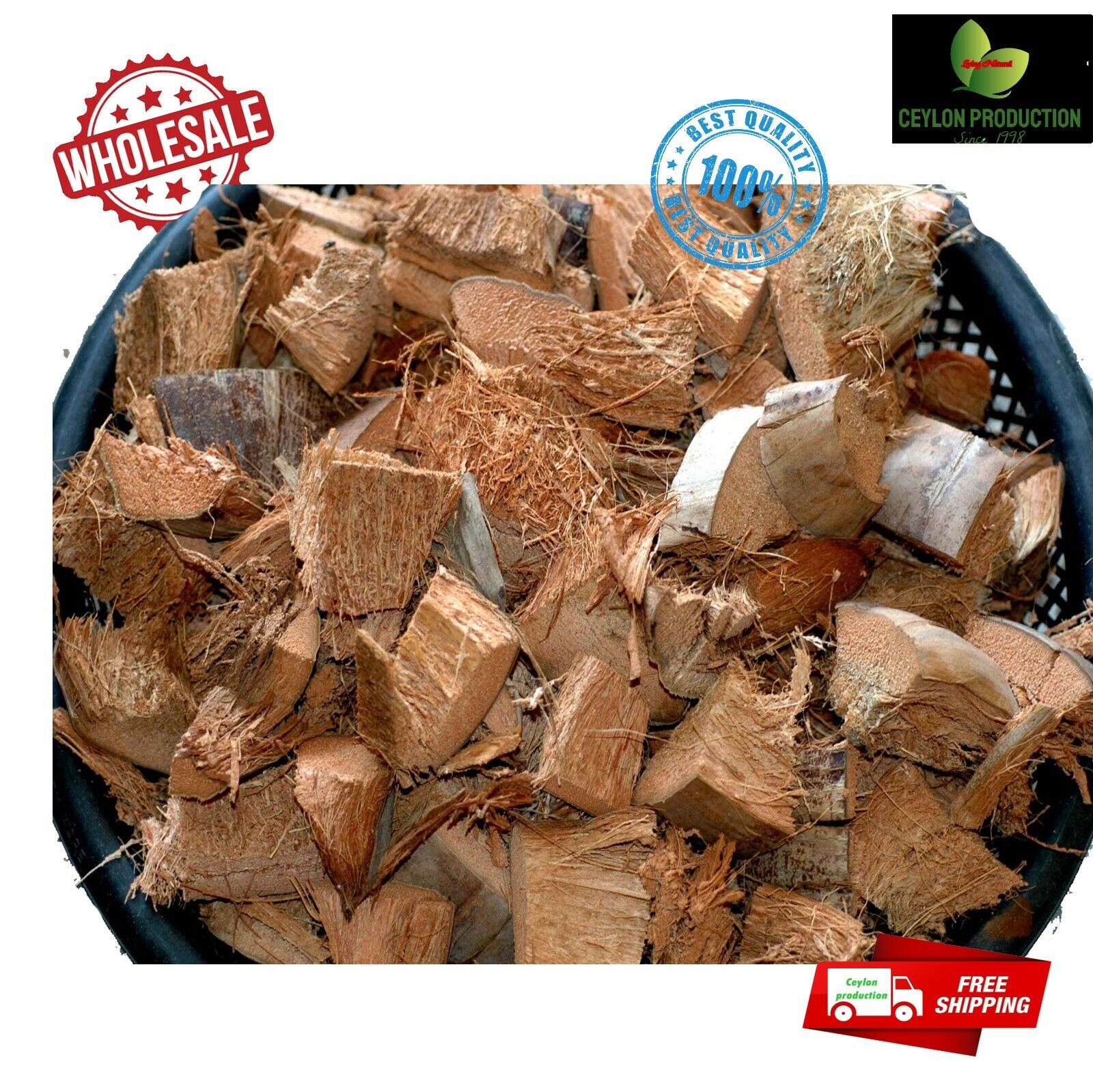 Organic Coconut Husk Chips 1-2cm Husk fiber Orchids Anthodium Growing Medium Main image