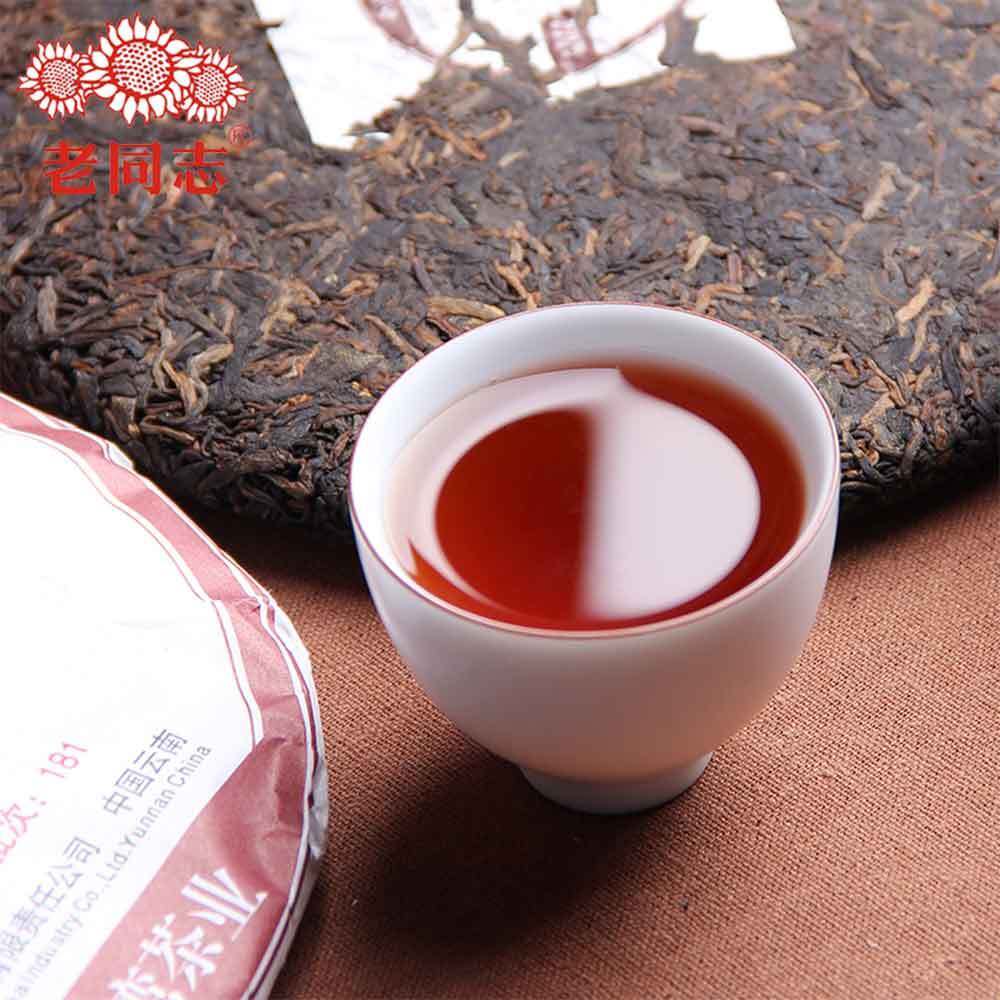 Shu Puer yr HaiWan 9978 Batch 181 LaoTongZhi Old Comrade Ripe Puer Tea Cake